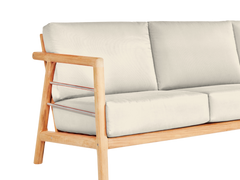 Aalto 3-Person Teak Canvas Outdoor Sofa with Sunbrella® Cushion - Ornate Home