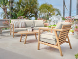 Aalto 3-Person Teak Canvas Outdoor Sofa with Sunbrella® Cushion - Ornate Home
