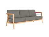 Aalto 3-Person Teak Charcoal Outdoor Sofa with Sunbrella® Cushion - Ornate Home