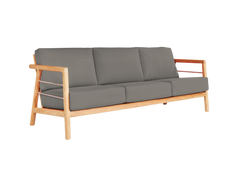 Aalto 3-Person Teak Charcoal Outdoor Sofa with Sunbrella® Cushion - Ornate Home