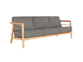 Aalto 3-Person Teak Charcoal Outdoor Sofa with Sunbrella® Cushion - Ornate Home