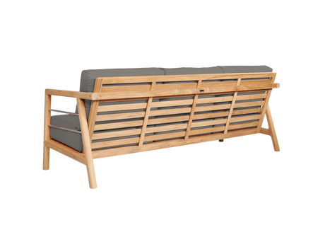 Aalto 3-Person Teak Charcoal Outdoor Sofa with Sunbrella® Cushion - Ornate Home