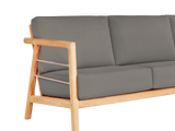 Aalto 3-Person Teak Charcoal Outdoor Sofa with Sunbrella® Cushion - Ornate Home