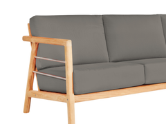 Aalto 3-Person Teak Charcoal Outdoor Sofa with Sunbrella® Cushion - Ornate Home