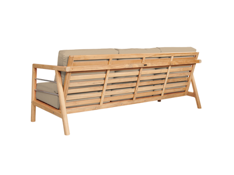 Aalto 3-Person Teak Fawn Outdoor Sofa with Sunbrella® Cushion - Ornate Home