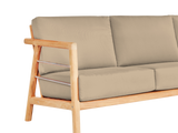 Aalto 3-Person Teak Fawn Outdoor Sofa with Sunbrella® Cushion - Ornate Home