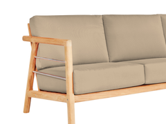 Aalto 3-Person Teak Fawn Outdoor Sofa with Sunbrella® Cushion - Ornate Home