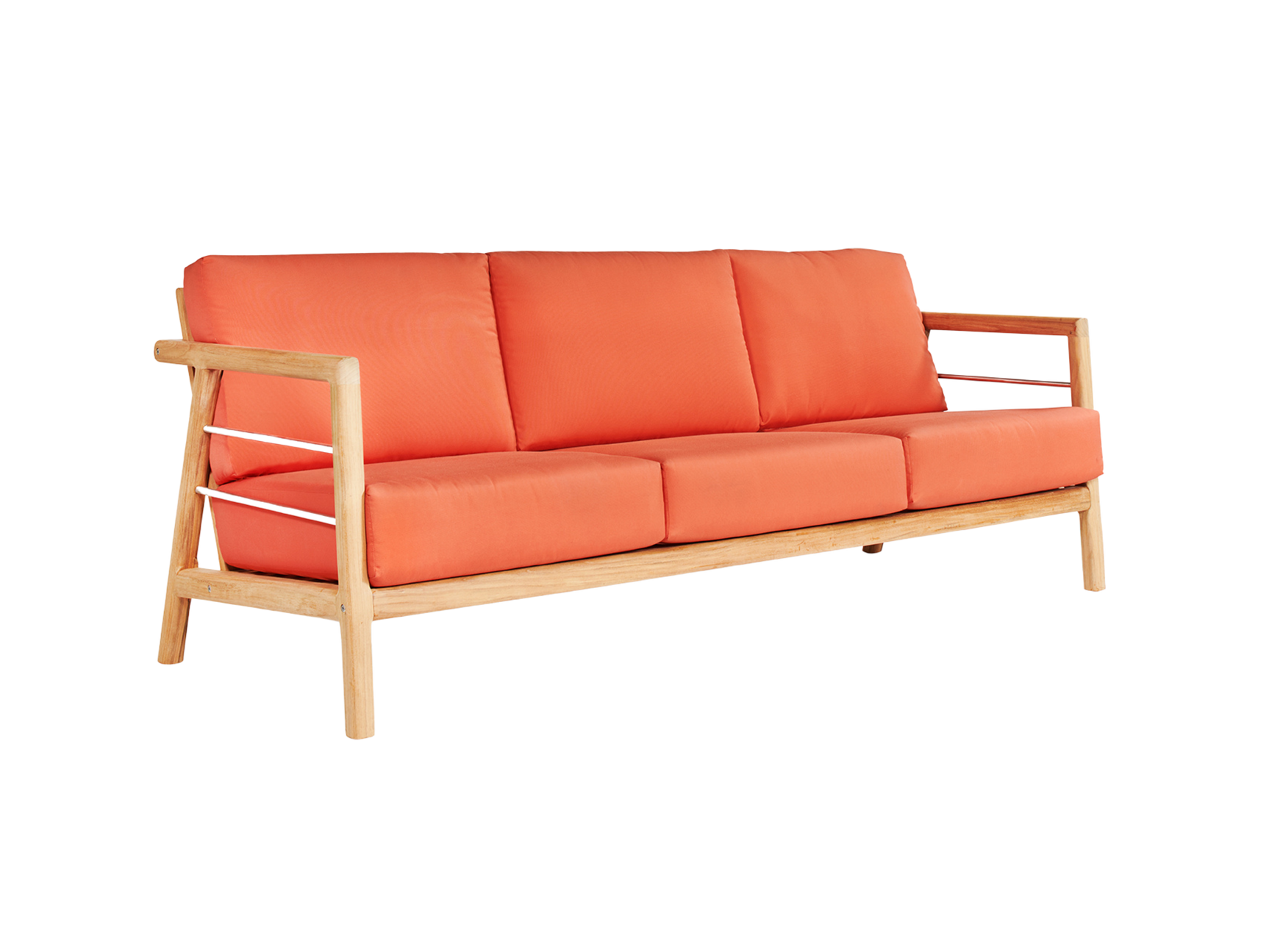 Aalto 3-Person Teak Melon Outdoor Sofa with Sunbrella® Cushion - Ornate Home