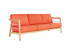 Aalto 3-Person Teak Melon Outdoor Sofa with Sunbrella® Cushion - Ornate Home