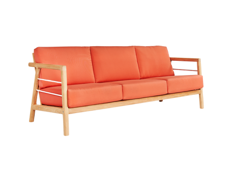 Aalto 3-Person Teak Melon Outdoor Sofa with Sunbrella® Cushion - Ornate Home