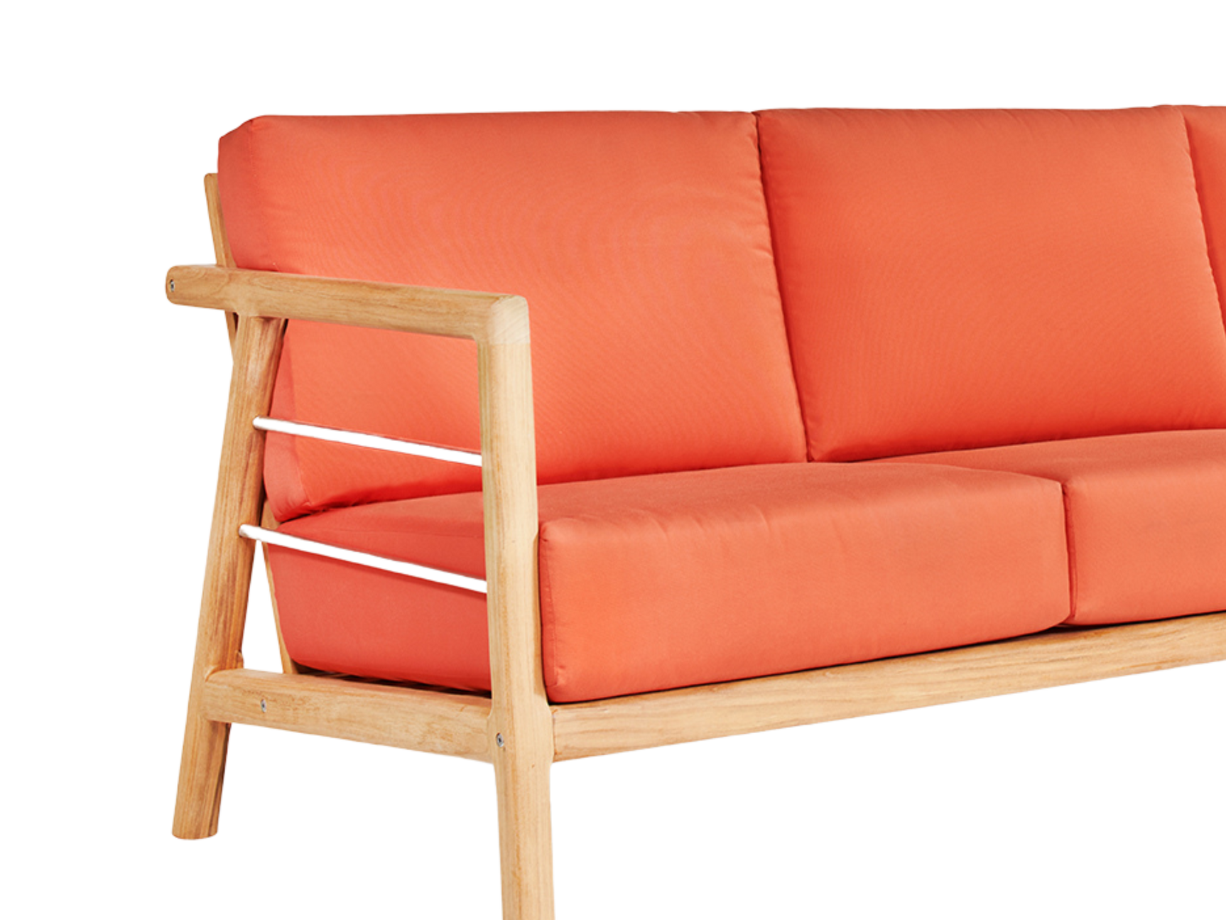 Aalto 3-Person Teak Melon Outdoor Sofa with Sunbrella® Cushion - Ornate Home