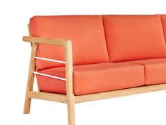 Aalto 3-Person Teak Melon Outdoor Sofa with Sunbrella® Cushion - Ornate Home