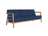 Aalto 3-Person Teak Navy Outdoor Sofa with Sunbrella® Cushion - Ornate Home