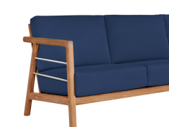Aalto 3-Person Teak Navy Outdoor Sofa with Sunbrella® Cushion - Ornate Home