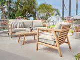 Aalto 4-Piece Teak Canvas Outdoor Patio Deep Seating Set with Sunbrella® Cushion - Ornate Home