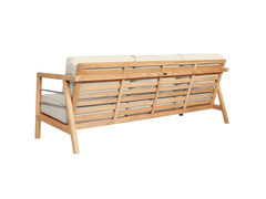 Aalto 4-Piece Teak Canvas Outdoor Patio Deep Seating Set with Sunbrella® Cushion - Ornate Home
