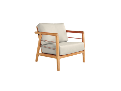 Aalto 4-Piece Teak Canvas Outdoor Patio Deep Seating Set with Sunbrella® Cushion - Ornate Home