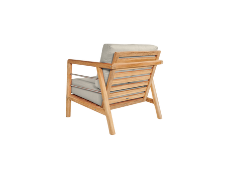 Aalto 4-Piece Teak Canvas Outdoor Patio Deep Seating Set with Sunbrella® Cushion - Ornate Home