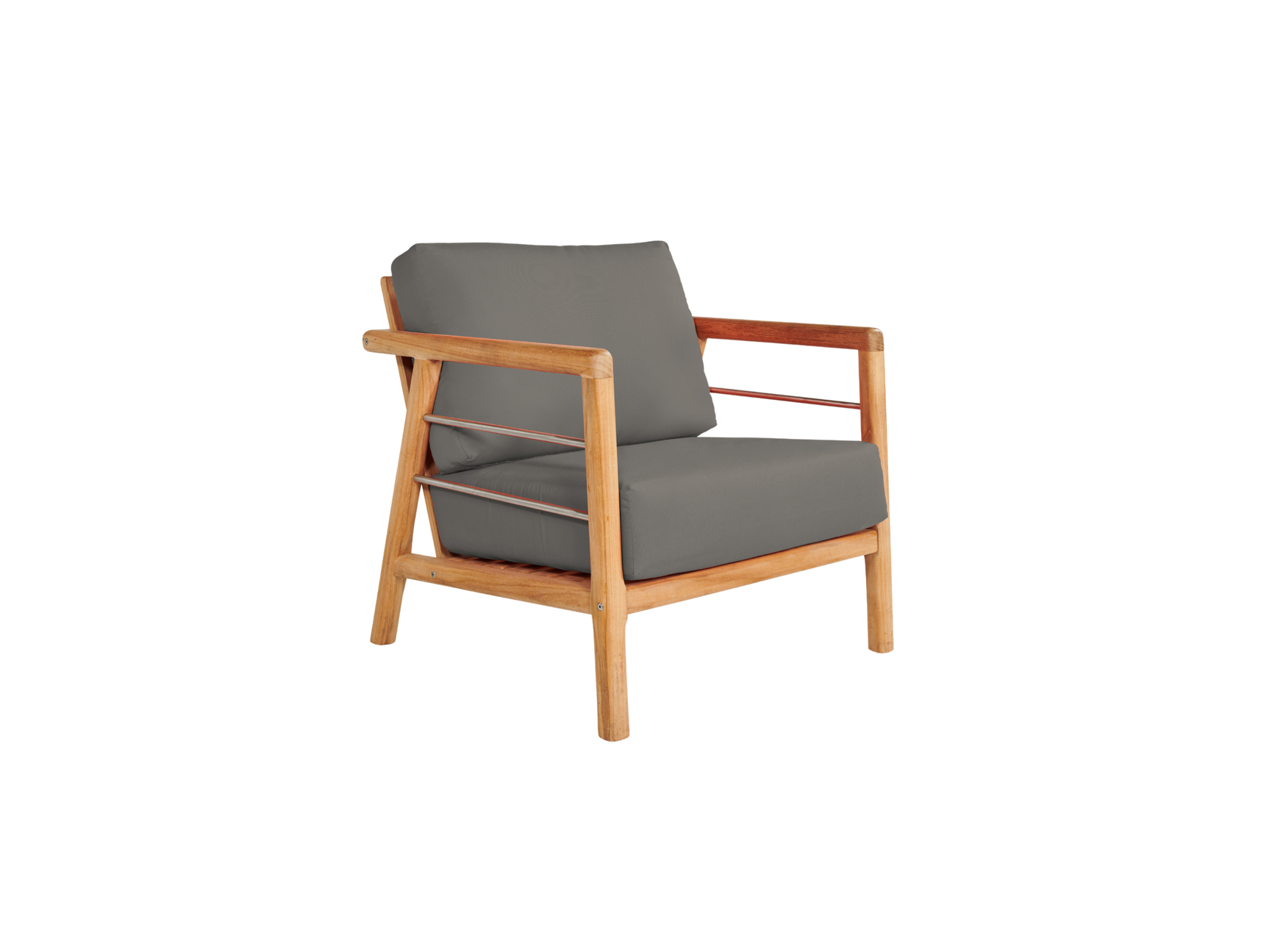 Aalto 4-Piece Teak Charcoal Outdoor Patio Deep Seating Set with Sunbrella® Cushion - Ornate Home