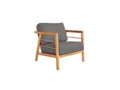 Aalto 4-Piece Teak Charcoal Outdoor Patio Deep Seating Set with Sunbrella® Cushion - Ornate Home