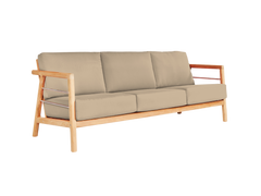 Aalto 4-Piece Teak Fawn Outdoor Patio Deep Seating Set with Sunbrella® Cushion - Ornate Home