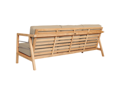 Aalto 4-Piece Teak Fawn Outdoor Patio Deep Seating Set with Sunbrella® Cushion - Ornate Home