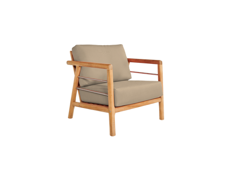 Aalto 4-Piece Teak Fawn Outdoor Patio Deep Seating Set with Sunbrella® Cushion - Ornate Home