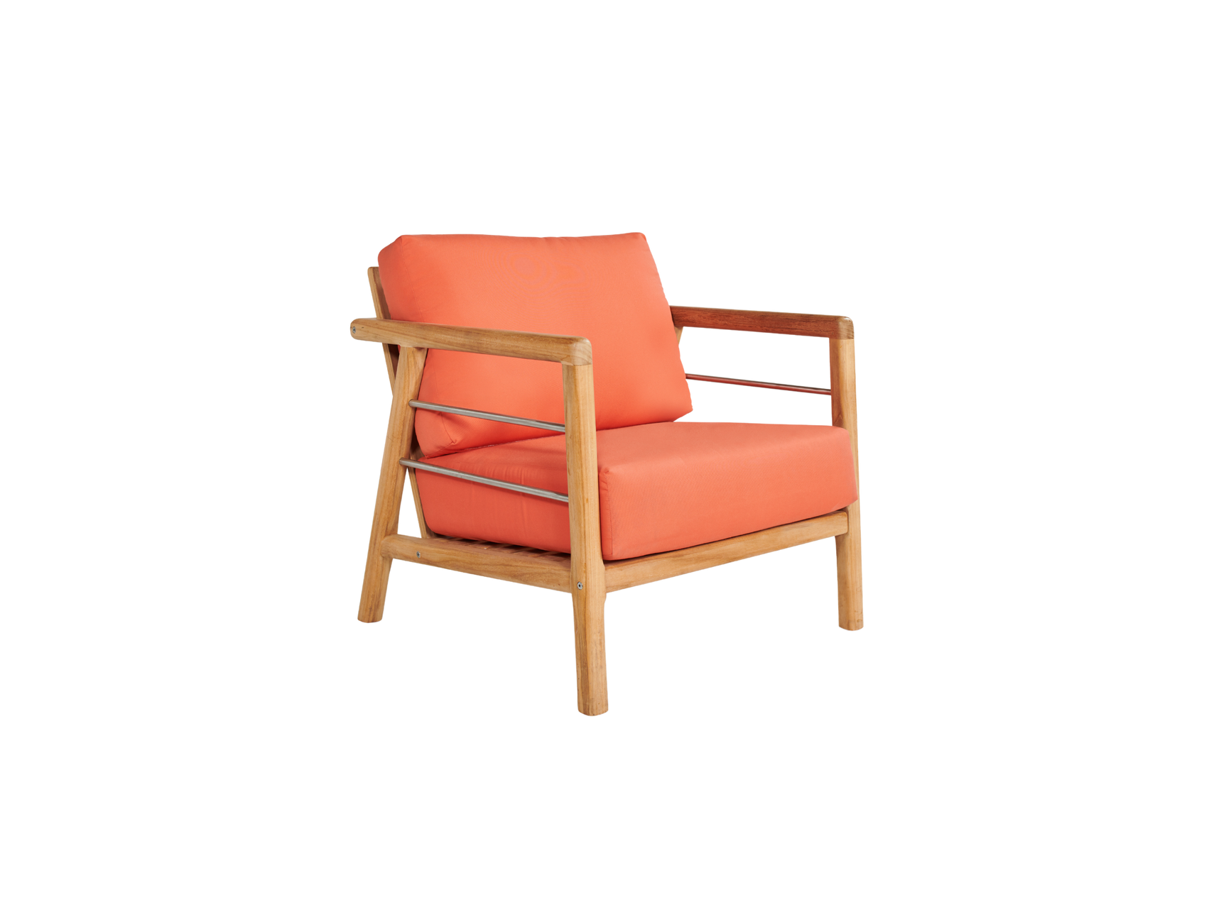 Aalto 4-Piece Teak Melon Outdoor Patio Deep Seating Set with Sunbrella® Cushion - Ornate Home