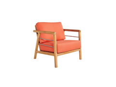 Aalto 4-Piece Teak Melon Outdoor Patio Deep Seating Set with Sunbrella® Cushion - Ornate Home