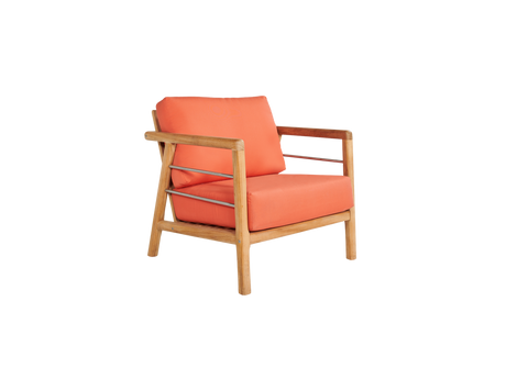 Aalto 4-Piece Teak Melon Outdoor Patio Deep Seating Set with Sunbrella® Cushion - Ornate Home