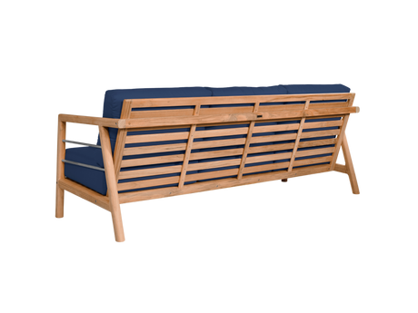 Aalto 4-Piece Teak Navy Outdoor Patio Deep Seating Set with Sunbrella® Cushion - Ornate Home