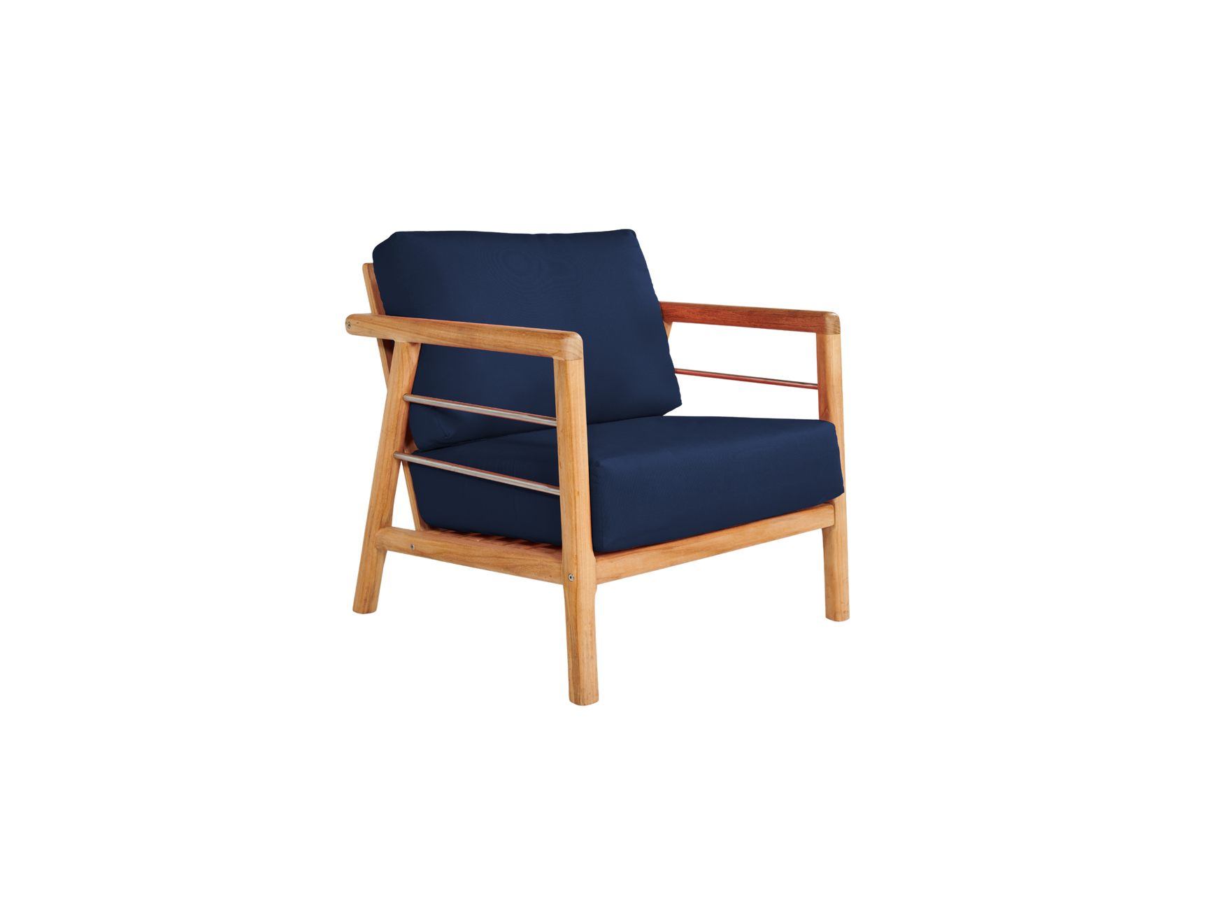 Aalto 4-Piece Teak Navy Outdoor Patio Deep Seating Set with Sunbrella® Cushion - Ornate Home