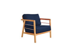 Aalto 4-Piece Teak Navy Outdoor Patio Deep Seating Set with Sunbrella® Cushion - Ornate Home