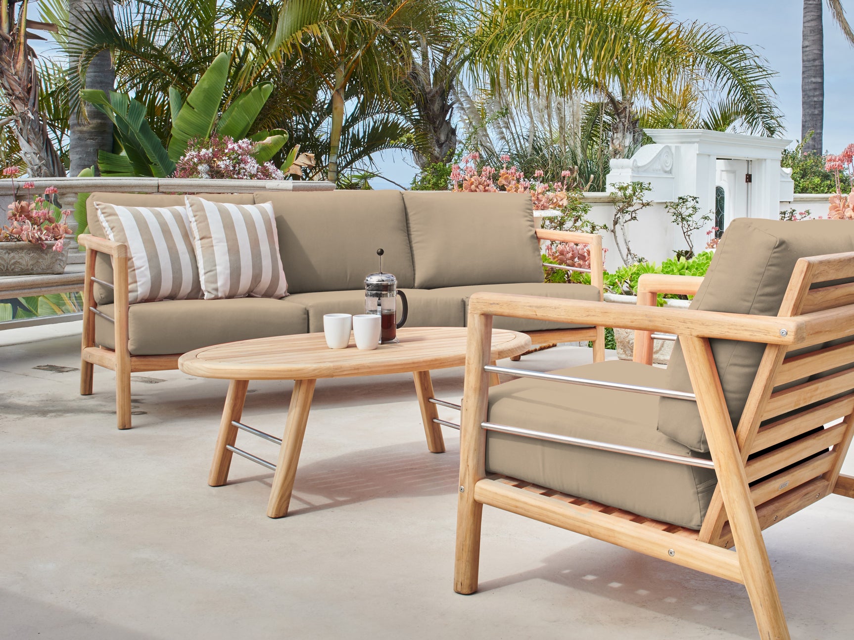 Aalto Oval Teak Outdoor Coffee Table - Ornate Home