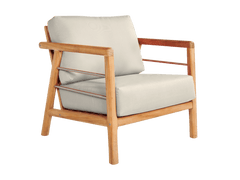 Aalto Teak Canvas Outdoor Club Chair with Sunbrella® Cushion - Ornate Home
