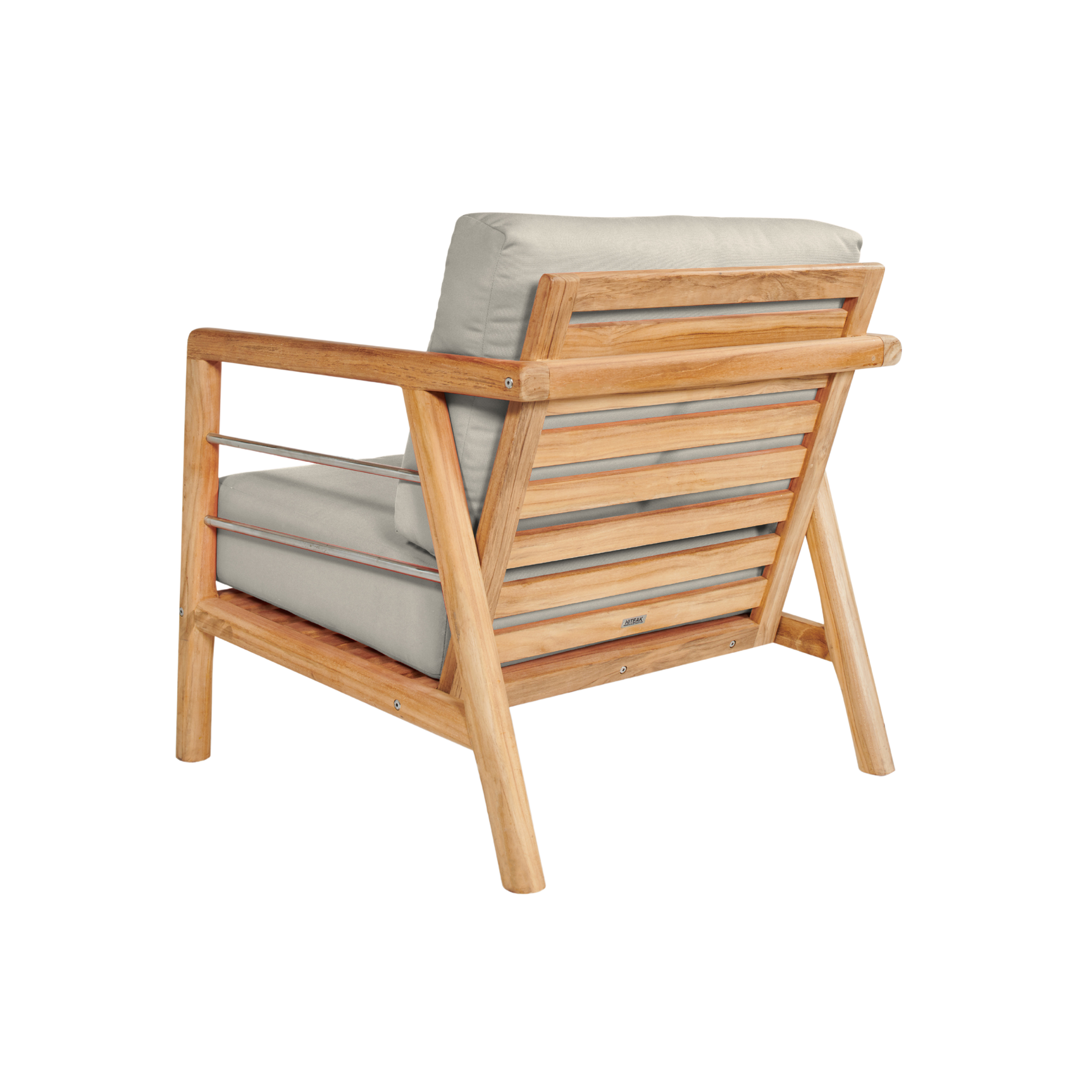 Aalto Teak Canvas Outdoor Club Chair with Sunbrella® Cushion - Ornate Home