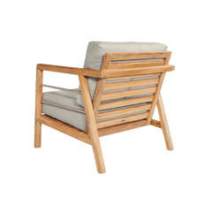 Aalto Teak Canvas Outdoor Club Chair with Sunbrella® Cushion - Ornate Home