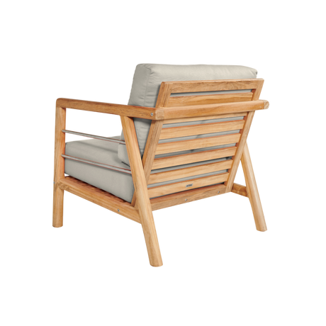 Aalto Teak Canvas Outdoor Club Chair with Sunbrella® Cushion - Ornate Home