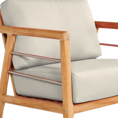 Aalto Teak Canvas Outdoor Club Chair with Sunbrella® Cushion - Ornate Home