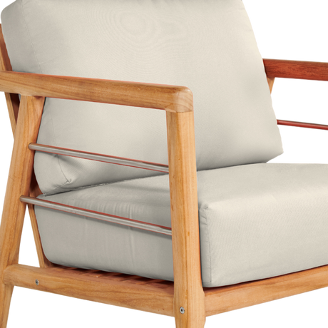 Aalto Teak Canvas Outdoor Club Chair with Sunbrella® Cushion - Ornate Home