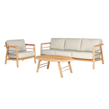 Aalto Teak Canvas Outdoor Club Chair with Sunbrella® Cushion - Ornate Home