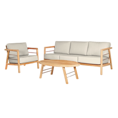 Aalto Teak Canvas Outdoor Club Chair with Sunbrella® Cushion - Ornate Home