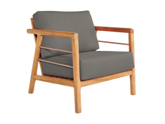 Aalto Teak Charcoal Outdoor Club Chair with Sunbrella® Cushion - Ornate Home
