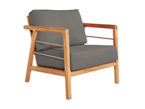 Aalto Teak Charcoal Outdoor Club Chair with Sunbrella® Cushion - Ornate Home