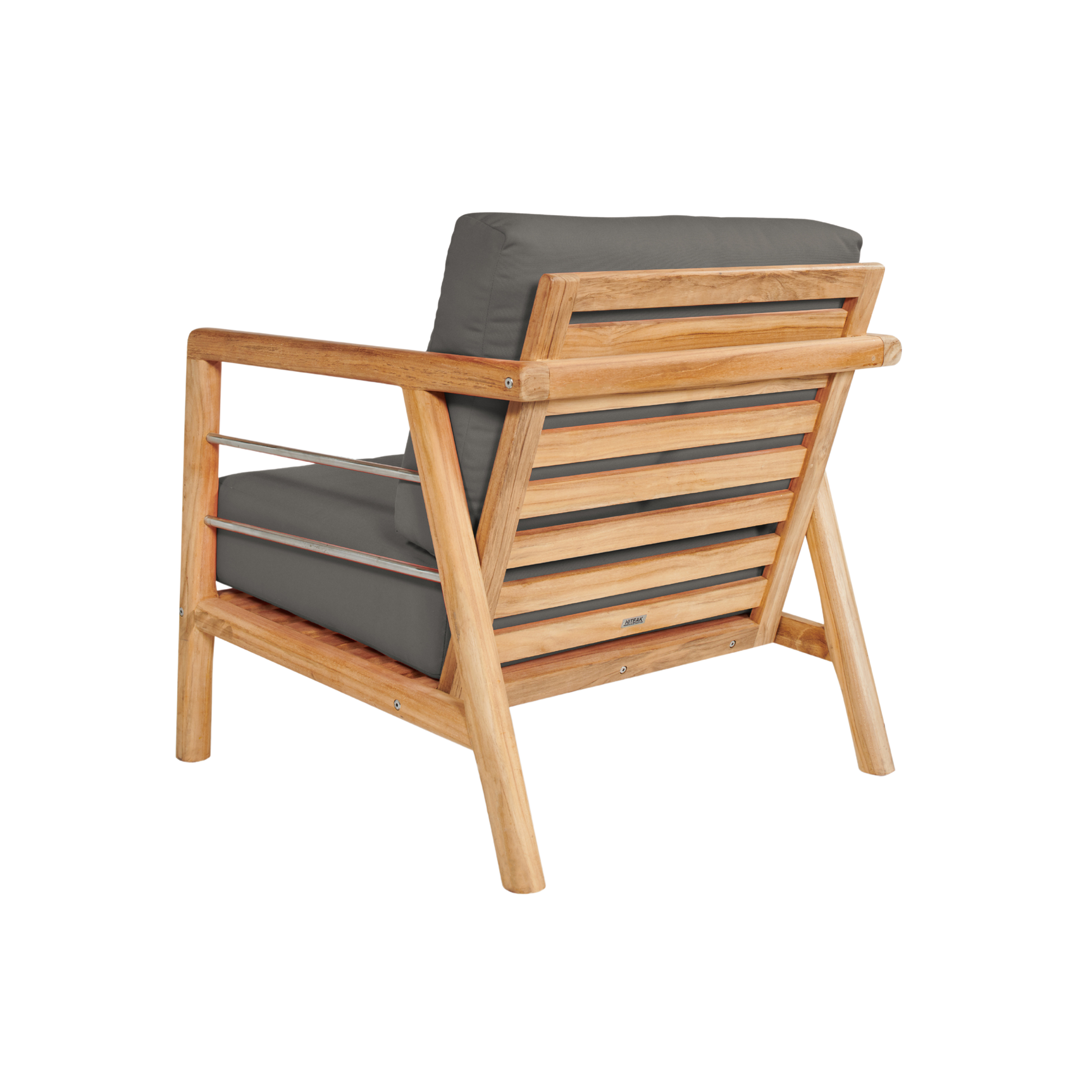 Aalto Teak Charcoal Outdoor Club Chair with Sunbrella® Cushion - Ornate Home