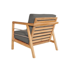 Aalto Teak Charcoal Outdoor Club Chair with Sunbrella® Cushion - Ornate Home