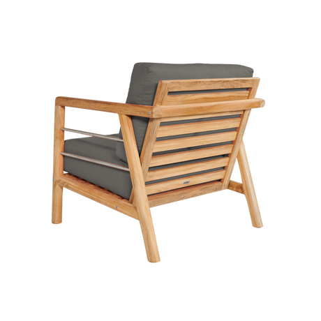 Aalto Teak Charcoal Outdoor Club Chair with Sunbrella® Cushion - Ornate Home
