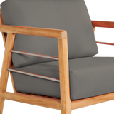 Aalto Teak Charcoal Outdoor Club Chair with Sunbrella® Cushion - Ornate Home
