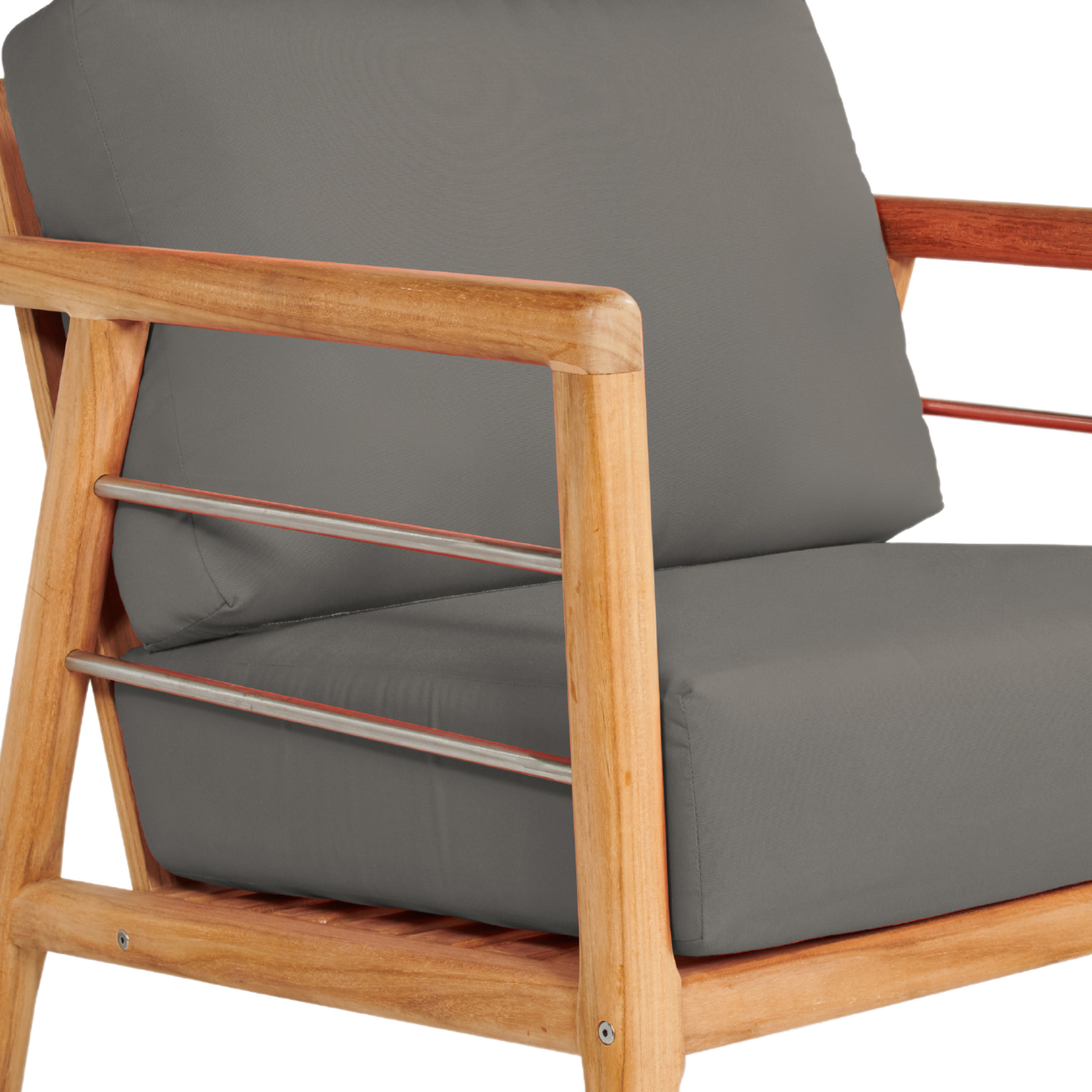 Aalto Teak Charcoal Outdoor Club Chair with Sunbrella® Cushion - Ornate Home