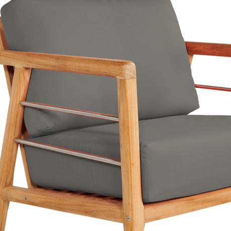 Aalto Teak Charcoal Outdoor Club Chair with Sunbrella® Cushion - Ornate Home